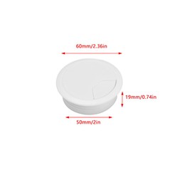 UtySty 4 Pack Office Desk Grommet 2'' Round Cable Hole Caps Cover Organizer Stopper Cord Hider Buckle for Computer Desk Executive Standing Table Desktop PC Gaming Desks (White)