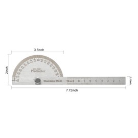 Urjumpea 180 Degree Spin Angle Finder Protractor Multifunctiona Stainless Steel Workman Round Head Measuring Ruler