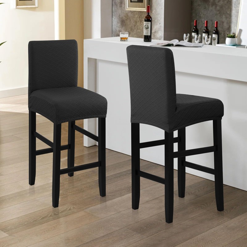 Fuloon Waterproof Chair Covers, Bar Stool, Stretch Jacquard Bar Stool