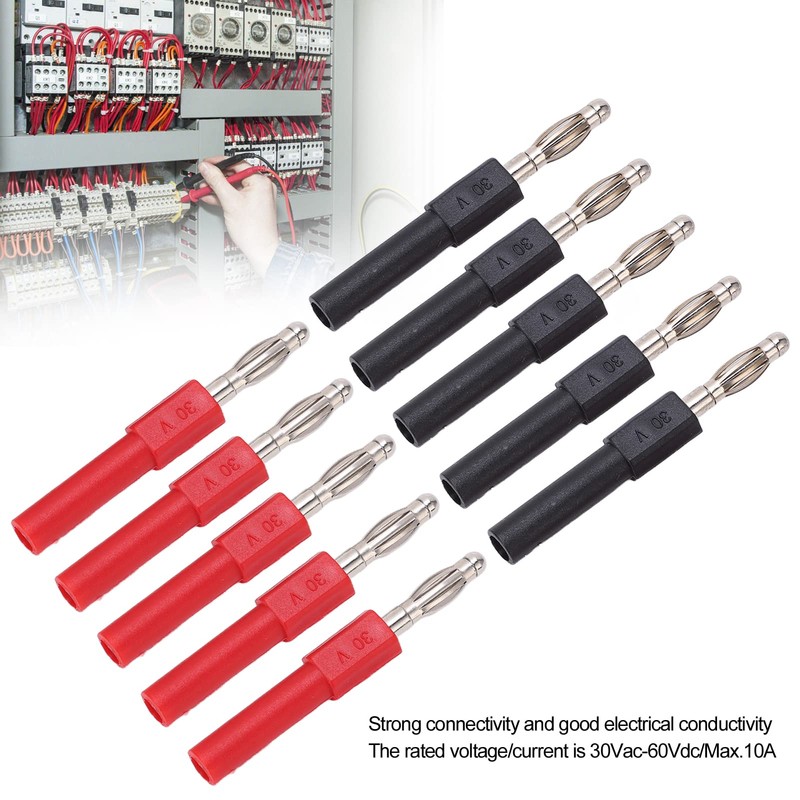 5Set J.20012 Banana Plug Connector 4mm Male to 2mm Female