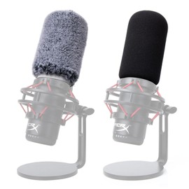 WIBOND QuadCast Mic Cover Set, Sponge Pop Filter Furry Windscreen Compatible with HyperX QuadCast, Mic Pop Filter Reduce Background Noise (2 Pack)