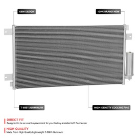 DNA MOTORING Aluminum Air Conditioning A/C Condenser Compatible with Nissan NV1500 NV2500 NV3500 2012-2021, NI3030170, OEM-CDS-4153