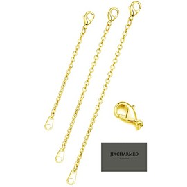 Necklace Extenders Gold Delicate 2" ,3", 4" Inches Necklace Extension Chain Set for Necklaces Choker Bracelet Anklet, 2mm Width Chain Extender with Durable Lobster Claw Clasp
