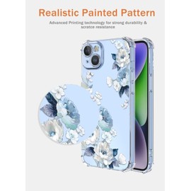 ATISIJIE Case for Redmi 14C 4G,Case Women Girls Flower Pattern Design Transparent Flexible TPU Scratch-Resistant Case Coverr-SJ305