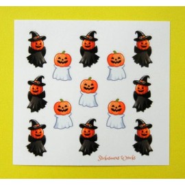 Stickasaurus Wrecks Vintage Style Mini Pumpkin Headed Ghosts Mini Sticker Sheet (13 Stickers)