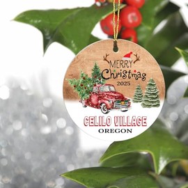 Christmas Tree Ornaments 2025 - Celilo Village Oregon Ornament Hometown Custom City State - Keepsake Gift Ideas Celilo Village OR Ornament 3" for Friend and Housewarming