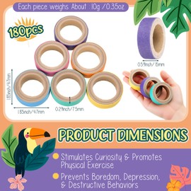 Skyygemm 180 Pcs 1.85 Inch Fatty Bagels Bird Toys for Parrots Cardboard Bird for Chewing Shredding Foraging Play Foot Wooden Parrot Toys for Medium and Large Macaws Cockatoos