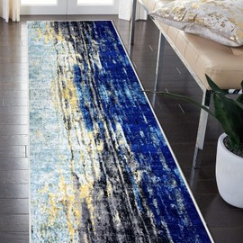 Weidear Modern Area Rug Carpet Runner,Soft Hallway Runner Rug,Backed TPR Non-Slip Entryway Washable Mat,Custom Size Rug for Living Room/Bedroom/Aisle/Bathroom/Kitchen/Laundry -Starry Sky,3X5FT