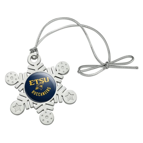 GRAPHICS & MORE ETSU Buccaneers Metal Snowflake Christmas Tree Holiday