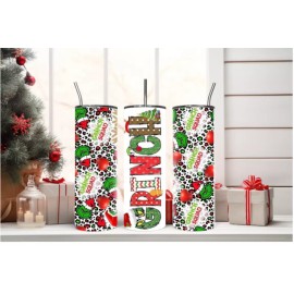 Unbranded Christmas Grinch Squad Insulated 20oz Skinny Travel Tumbler