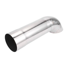 X AUTOHAUX 2.5" ID Inlet Turn Down Exhaust Tip 12" Inch 305mm Overall Length Silver Tone T304 Stainless Steel 2.5" Outlnlet OD Tailpipe Tip Surface Polishing Mandrel Bend Elbow Tube