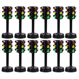 Garneck 12Pcs Kids Traffic Light Toy Simulation Mini Traffic Signal Light Lamp Models for Early Education - Street Construction Signs Playset for Child Toddler