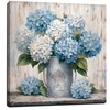LAIART Blue Hydrangea Wall Art Farmhouse Wall Decor Flower Canvas