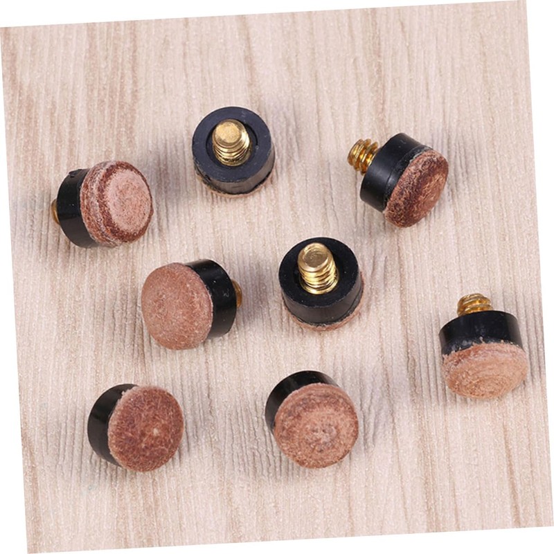 Totority 25Pcs Screw Pool Cue Tips Replacement Durable Leather Billiard
