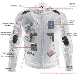 Milwaukee Leather LKM17015 Men's Premium Black Leather Vented Racer Style Motorcycle Bker Jacket w/CE Armor - Small