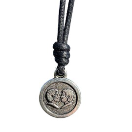 Greek Silver Horoscope Necklace - Zodiac Sign, Astrology Charms, Men Gift To Girlfriend, Constellation Believes, Future Path, Inner Power, Women Gifts, Mens Accessories, Prediction (Gemini)