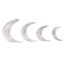 Operitacx 96pcs Large-Eye Curved Hand Sewing Needles c Type Needles for Wigs Leather Repair Upholstery Rust-Resistant High Metal Sewing Kit