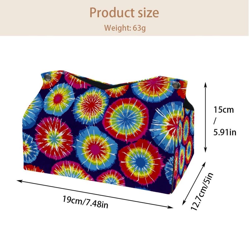 2 Pack Tissue Box Cover Holder, Sunflowers Painting Rectangle Leather