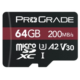 ProGrade Digital microSD Memory Card - V30 microSD Card for DSLR and Action Cameras - High Speed Transfer of Files & Large Storage - Up to 200MB/s Read Speed (64GB)