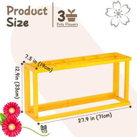 ztysn Flower Display Stand - Metal Plant Stand with 3pcs Plastic Flower Buckets , Moving Heavy Duty Flower Cart Flower Rack Indoor, Outdoor Patio, Garden, Living Room, Florist (with White Buckets )