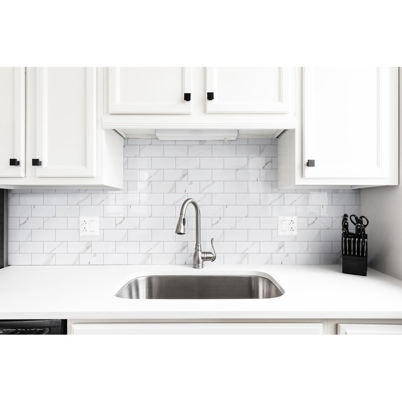 StyloVue 100 Pieces Peel and Stick Backsplash for Kitchen, 3"