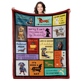 Bariceneth Dachshund Gifts, Dachshund Gifts for Women, Dachshund Blanket, Weiner Dog Gifts for Women, Dachshund Gifts for Dachshund Lovers, Dachshund Lovers Gifts, Dachshund Decor Throw 50" X 60"