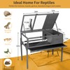 GEGURI Tortoise Habitat Indoor & Outdoor, Wooden Tortoise House with