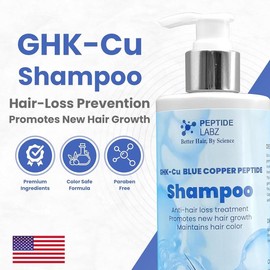 GHK-Cu Copper Peptide Shampoo - Anti Hair Loss Shampoo - Promotes New Hair Growth, 11.8 Fluid Ounce