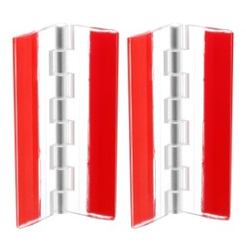 uxcell 2Pcs Acrylic Hinges, 75x45mm Self-Adhesive Clear Hinge with Stainless Steel Shaft Continuous Piano Hinges for Cabinet Drawer Display Stand