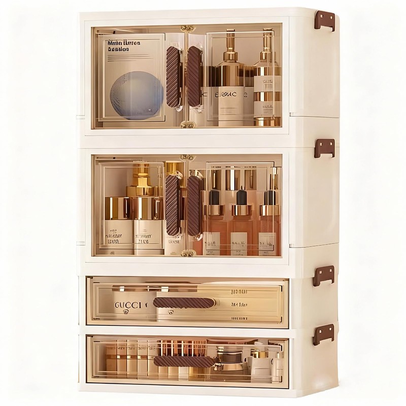 LiliGloris Makeup Organizer with Drawers & Compartments, Modular Stackable Cosmetic