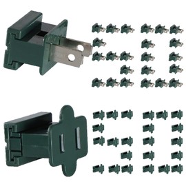 Aniai SPT-2 Vampire Plugs 100Pcs Green - Female and Male Slip Plug, Electrical Plug Replacement for Christmas Decorations Lights