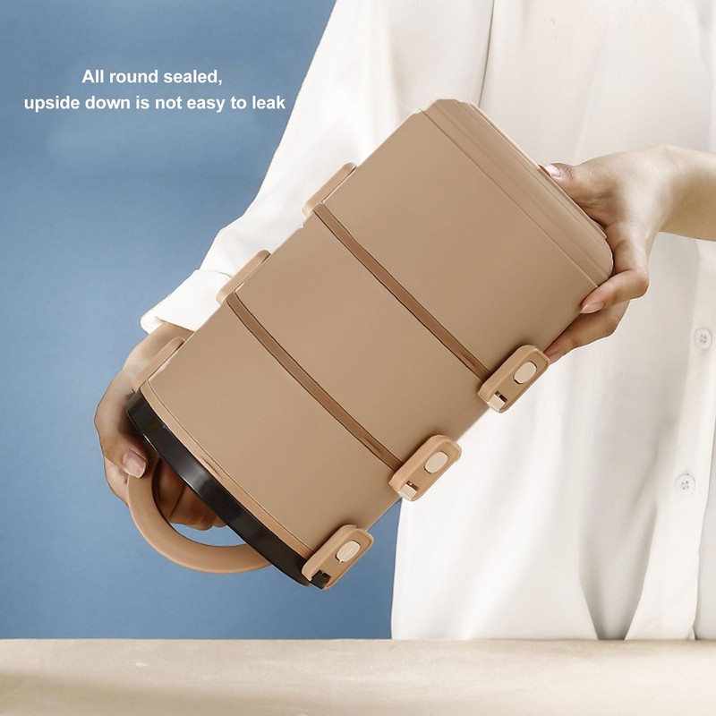 Lunch Container, Portable Safe Insulated Lunch Box, Leakproof with Spoon