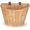 EIRONA Wicker D-Shaped Bicycle Basket Front Handlebar Bicycle Storage Basket for Adults Waterproof with Leather Strap Brown