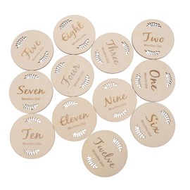 SUPVOX 12Pcs Wooden Milestone Cards Commemorative Cards for Full Month Photography Durable and Unique Design for Capturing Precious Moments