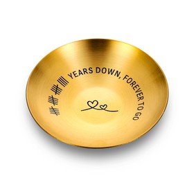 19th Bronze Anniversary Wedding Gifts for Him Her Bronze Gifts for 19 Anniversary Men Women,19th Anniversary Bronze Gifts,4'' Ring Holder Dish Jewelry Tray, Best 19th Anniversary Wedding Gifts
