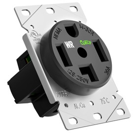 Yomiuwo Nema 14-30 Outlet Designed Specifically for EV Charging,Weather Resistant Industrial Grade, 3-Pole 4-Wire Grounding,30A 125/250V Heavy-Duty Receptacle Outlet Indoors/Outdoors,UL Listed