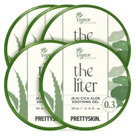 Prettyskin 프리티스킨 더 리터 제주 시카 알로에 수딩젤 300ml 5개 Prettyskin The Litter Jeju Cica Aloe Soothing Gel 300ml 5pcs
