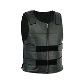 Men Bullet Proof style Leather Motorcycle Vest for bikers Tactical waistcoat (as1, alpha, 3x_l, regular, regular)