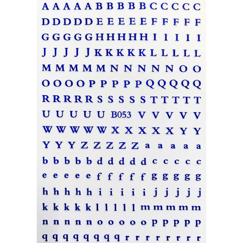 LANODO 8 Pcs Nail Stickers Alphabet 3D English (8 Colors)