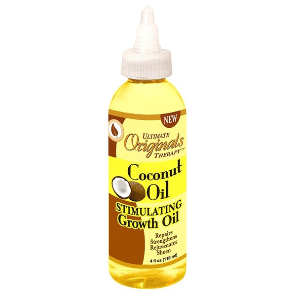 Originals by Africa's Best Therapy Coconut Oil Stimulating Growth Oil, Penetrates & Rejuvenates Hair, Skin and Nails For All Day Long Moisturizing and Conditioning, 4oz Bottle