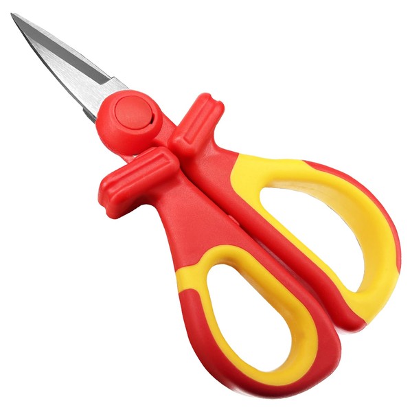 WEDO VDE 1000V Insulated Scissors, Electricians Safety Scissors, Wire Cutters,