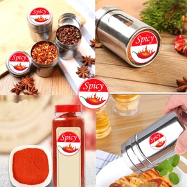 Fluorescent Spicy Stickers Food Labels 1 X 2 Inch - Food Warning Spicy Labels Grocery Store Food Stickers 500/Roll (Orange, 1 x 2 inch)