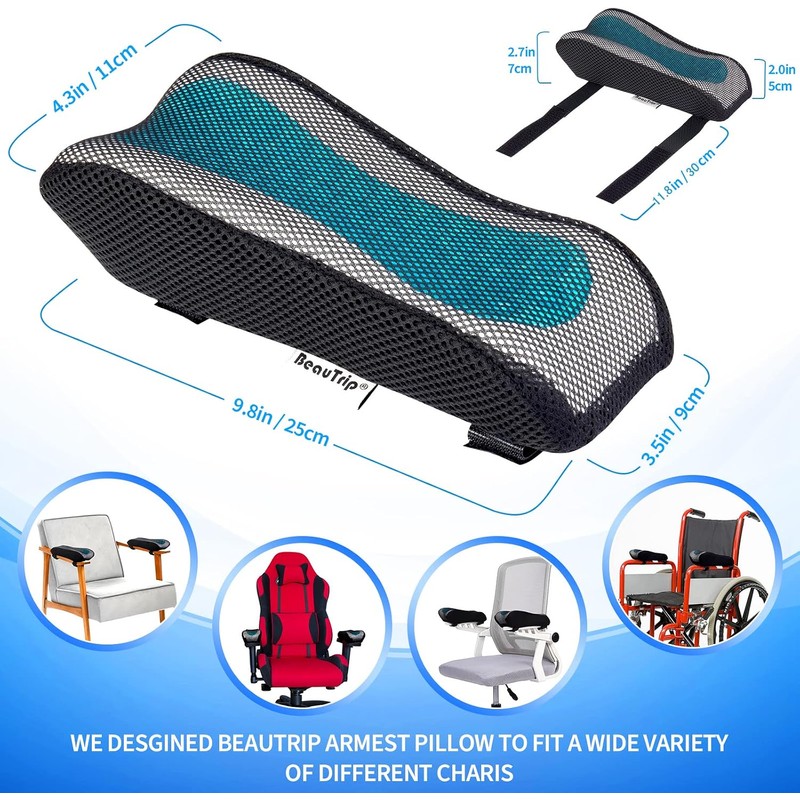 BEAUTRIP - Reposabrazos acolchado para silla de oficina (2 unidades)