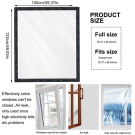 Window Insulation Kit,Heavy Duty Window Insulation Film for Heat and Cold,39*48 in High Transparent Thick Window Wrap Insulation,Easy to Open for Ventilation,Simple Installation