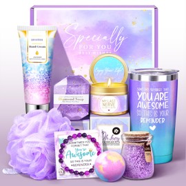 LUCOTIYA Gifts for Women, Birthday Gifts for Women, Sister, Wife, Teacher, 9pcs Lavender Care Package Gifts Set, Get Well Soon Gifts for Women, Thinking of You Gift ,Christmas Gift Sets for Her