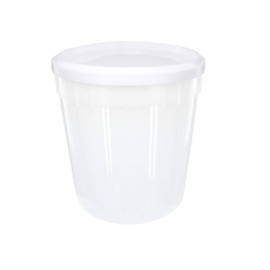 Poly Farm 2.5 Gallon Semi-transparent Ice Cream Tub with Lid (White Lid, 2)