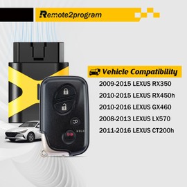 OBD Bluetooth Self Programmer Tool and Keyless Entry Smart Car Key Replacement for Toyota/Lexcus with FCC: HYQ14ACX 5290 Board/No Tool Required/DIY Pairing (Programmer Kit)