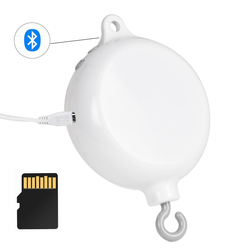 HLEEDUO Bluetooth Mobile for Crib, Mobile Rotary Music Box Spinner