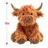 SOLPOBEI Music Highland Cow Stuffed Animal with Sound, Farm Cow