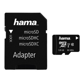 microSDXC 128GB UHS-I Class1 C10 c/w Adapter - (533x / 80 Mb/s)